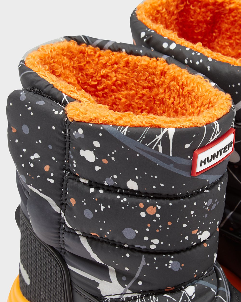 Kalosze Śnieżne Dziecięce - Hunter Original Duże Insulated - Szare Czarne - TOJY-43281